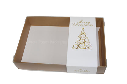 Clear Lid Box With Christmas Tree Sleeve - 20 x 14 x 3.5cm