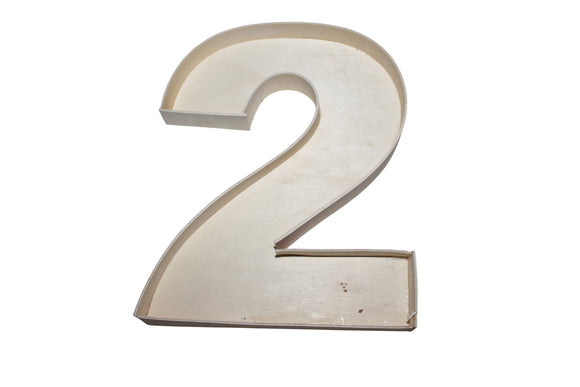 Wooden fillable number “2”