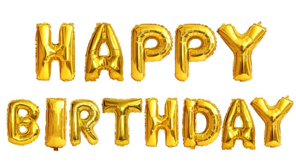 Happy Birthday Foil Balloon - Gold