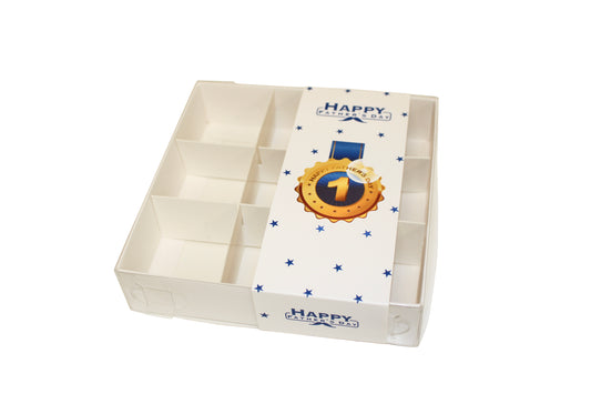 Clear Lid Box With Happy Fathers Day sleeve - 15 x 15 x 3.5cm