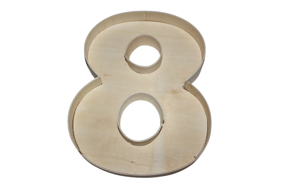Wooden fillable number “8”