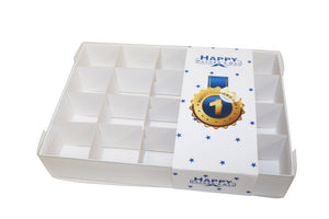 White Clear lid Box With Happy Fathers Day Sleeve - 20 x 14 x 3.5 cm