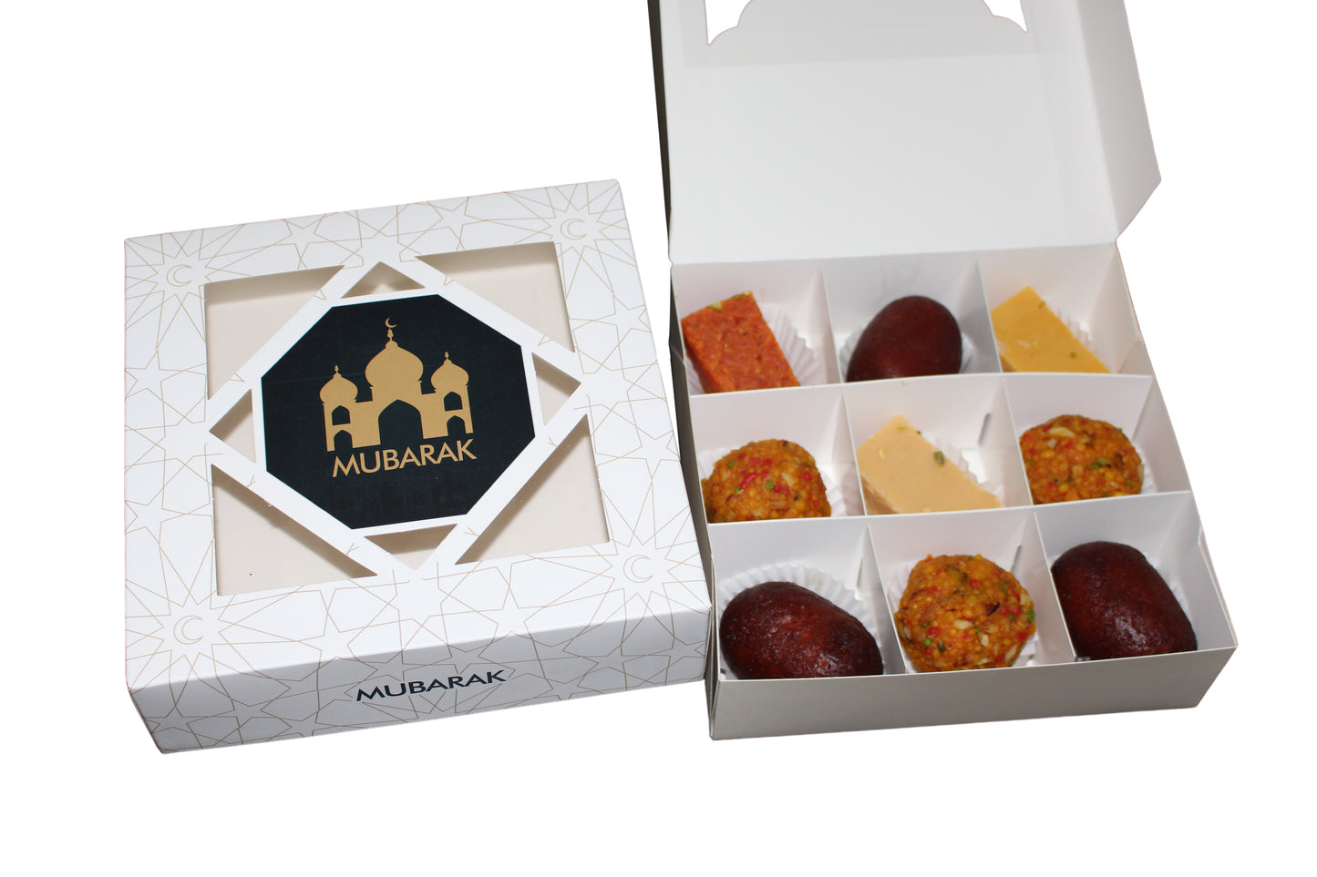 White Mubarak section boxes - 18x18x5cm