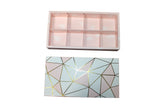 Pink 8 grid section box with lid - 32.5 x 17.2 x 5.2cm