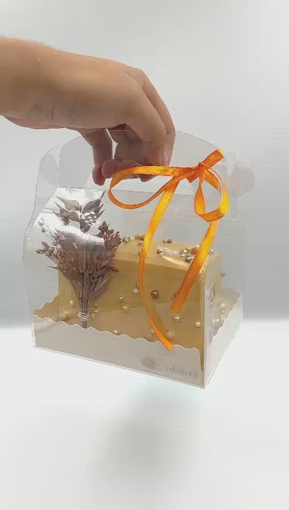 Clear Cake Box With Handle - 14x10x7.3cm
