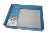Clear lid box with Blue Snowman sleeve - 26 x 20 x 5cm
