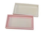 Clear lid border boxes - 24x12x3.5cm