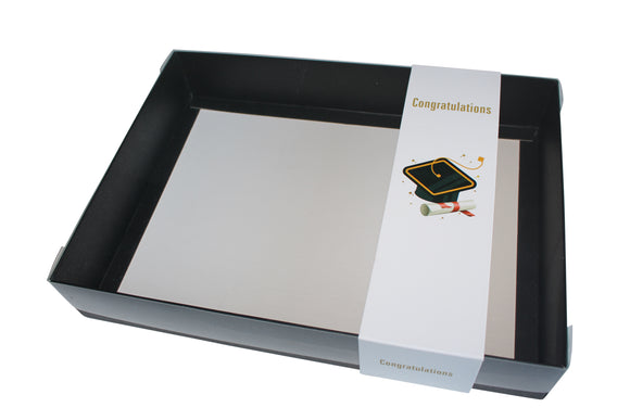 Clear lid Black box with Graduation sleeve - 30 x 22 x 5cm
