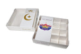 Clear Lid White Box With Ramadan Kareem Sleeve - 15 x 15 x 3.5cm
