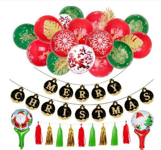 Merry Christmas Balloon Decoration Set – Festive Party Essentials