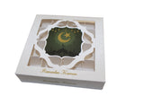 White & Green Ramadan Mubarak Window Boxes with inserts - 15x15x3.5cm