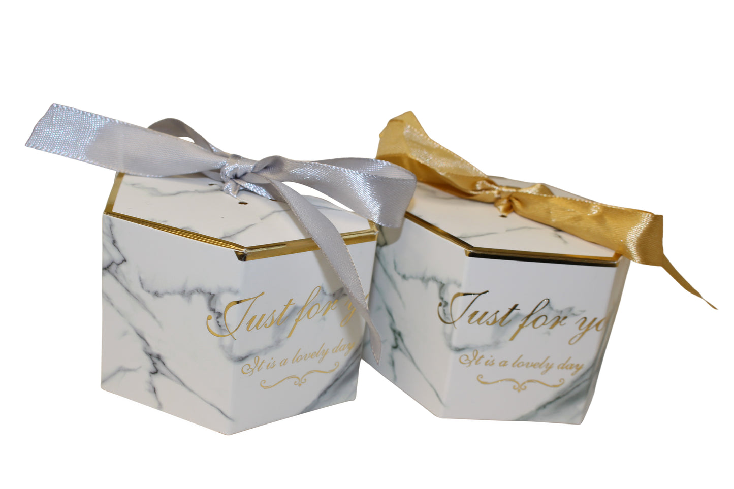 Hexagon wedding favour boxes