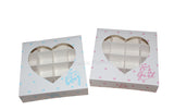 Empty heart window ‘ it’s a boy ‘ boxes with inserts - 15x15x3.5cm