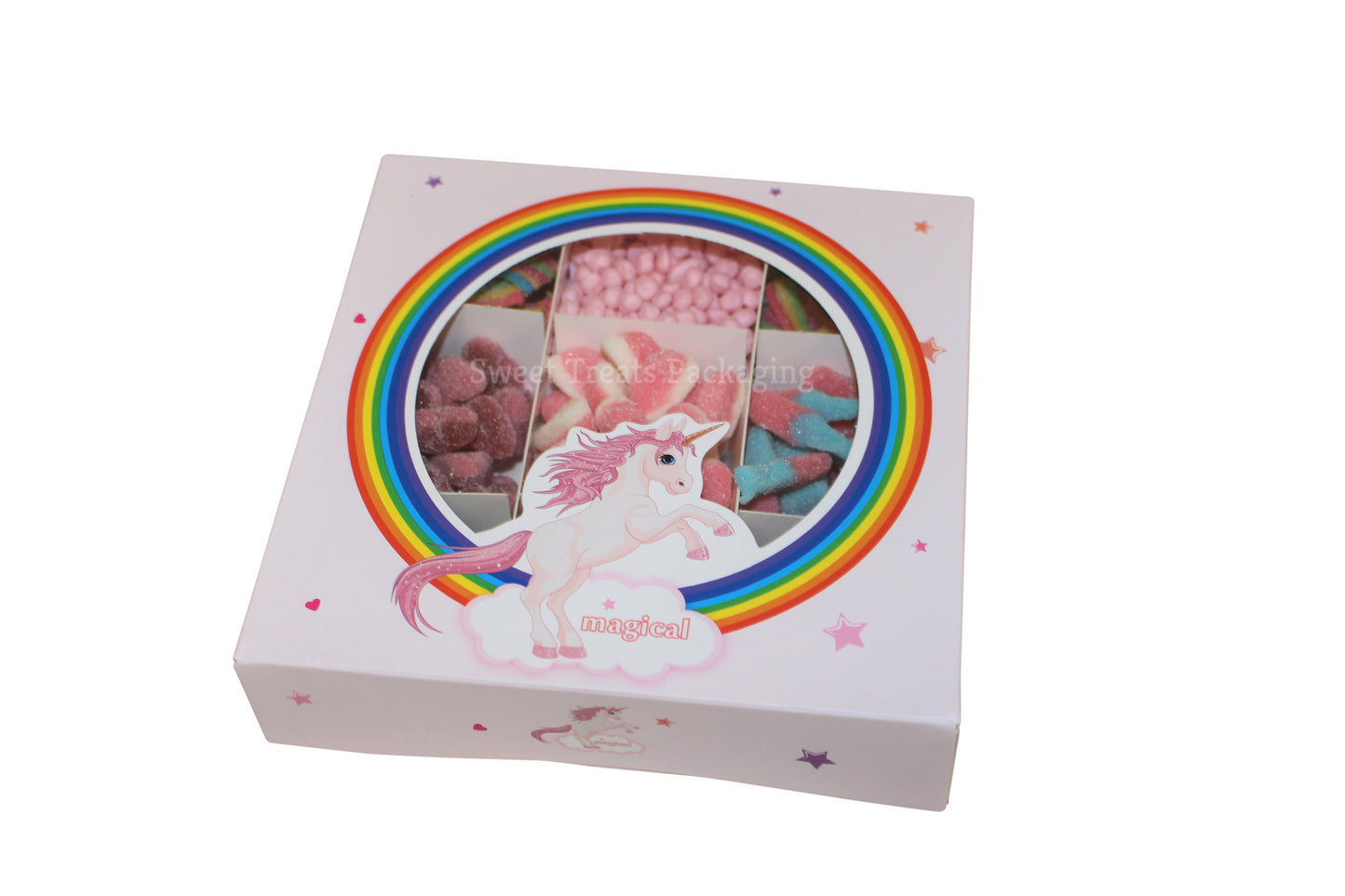 Pink with Unicorn Design Window box - 15x15x3.5cm