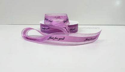Organza Ribbon 'Just for You' Text