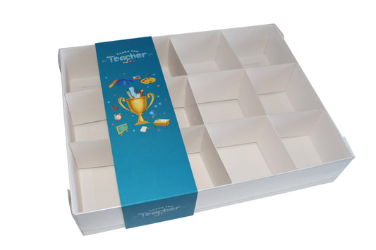 Clear Lid Box With Thank You Teacher sleeve - 26 x 20 x 5cm