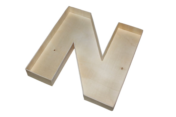 Wooden fillable letter “N”