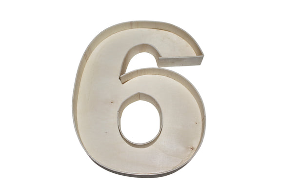 Wooden fillable number “6”