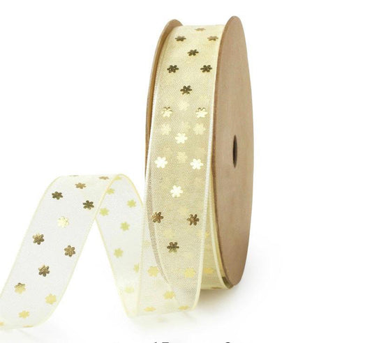 Gold foil snow flake ribbon