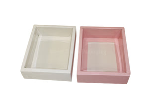 Clear lid border boxes - 12x9x3.5cm