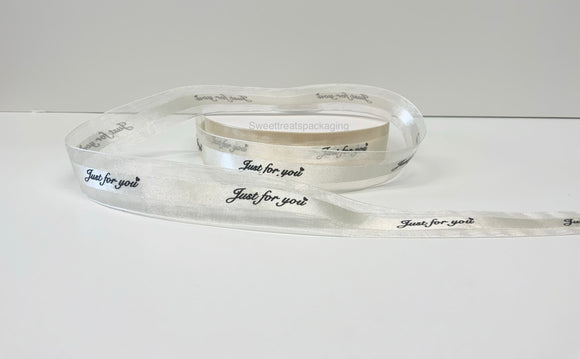 Ivory ‘Just for you’ ribbon