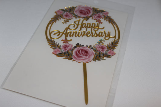 Happy Anniversary cake topper
