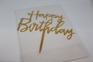 Gold Happy Birthday cake topper