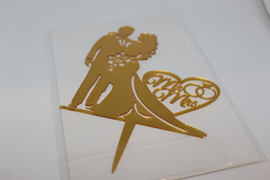Mr & Mrs cake topper