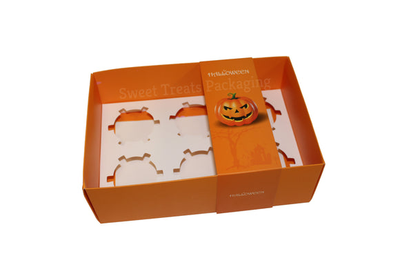 Clear Lid Orange Box With Halloween Sleeve - 24 x 16 x 8 cm