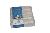 Clear Lid Box With Blue Christmas sleeve - 15 x 15 x 3.5cm