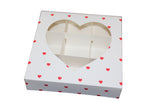 Empty Red Heart Window Box with inserts - 15x15x3.5cm