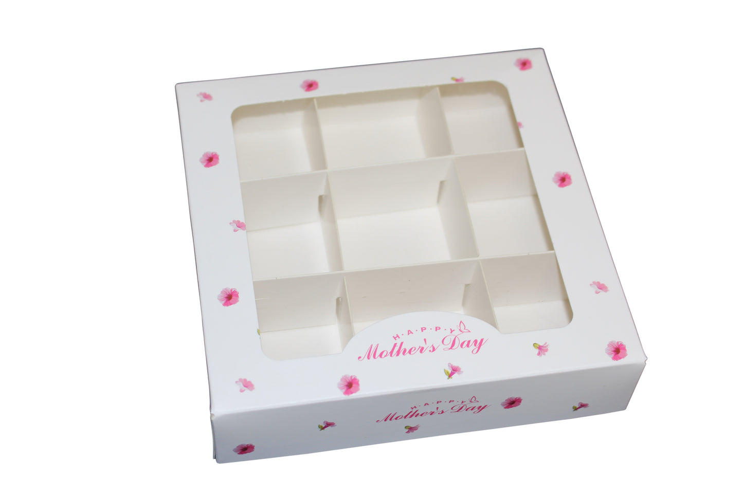 White & Pink Happy Mother's Day Boxes - 15x15x3.5cm