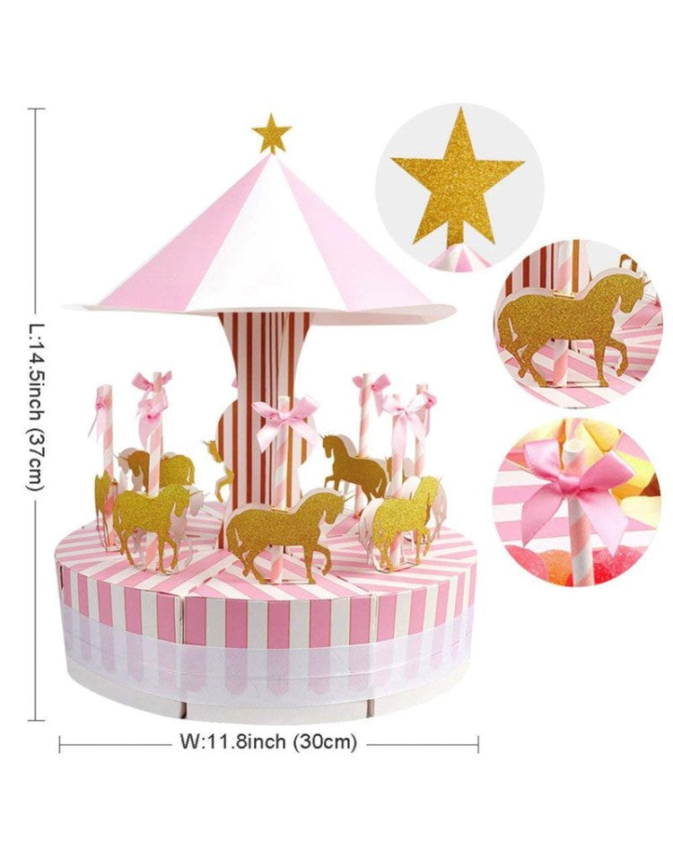 Blue carousel with fillable boxes