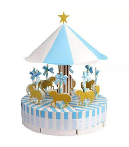 Blue carousel with fillable boxes