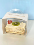 Clear cake slice box with handle