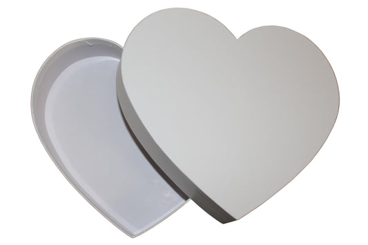 Fillable White Heart shape box with lid