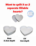 Fillable White Heart shape box with lid