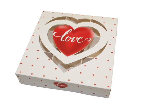 16 Pieces Valentines Day Treat Boxes with Windows Valentine's Day  Strawberry Boxes Valentines Day Goodie Boxes with PVC Heart Window Pink Red