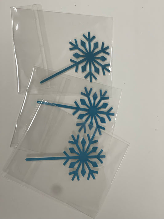 Blue snowflake cupcake/cake toppers
