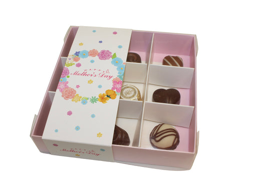 Clear Lid Box With Floral Mothers Day Sleeve - 15 x 15 x 3.5cm