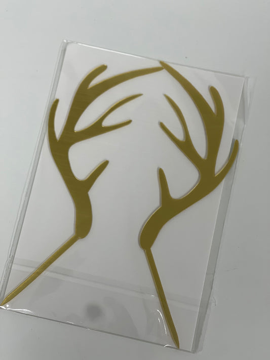 Gold Reindeer ears cake toppers