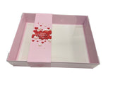 Clear Lid Box with Pink Happy Valentines Day sleeve - 26 x 20 x 5cm