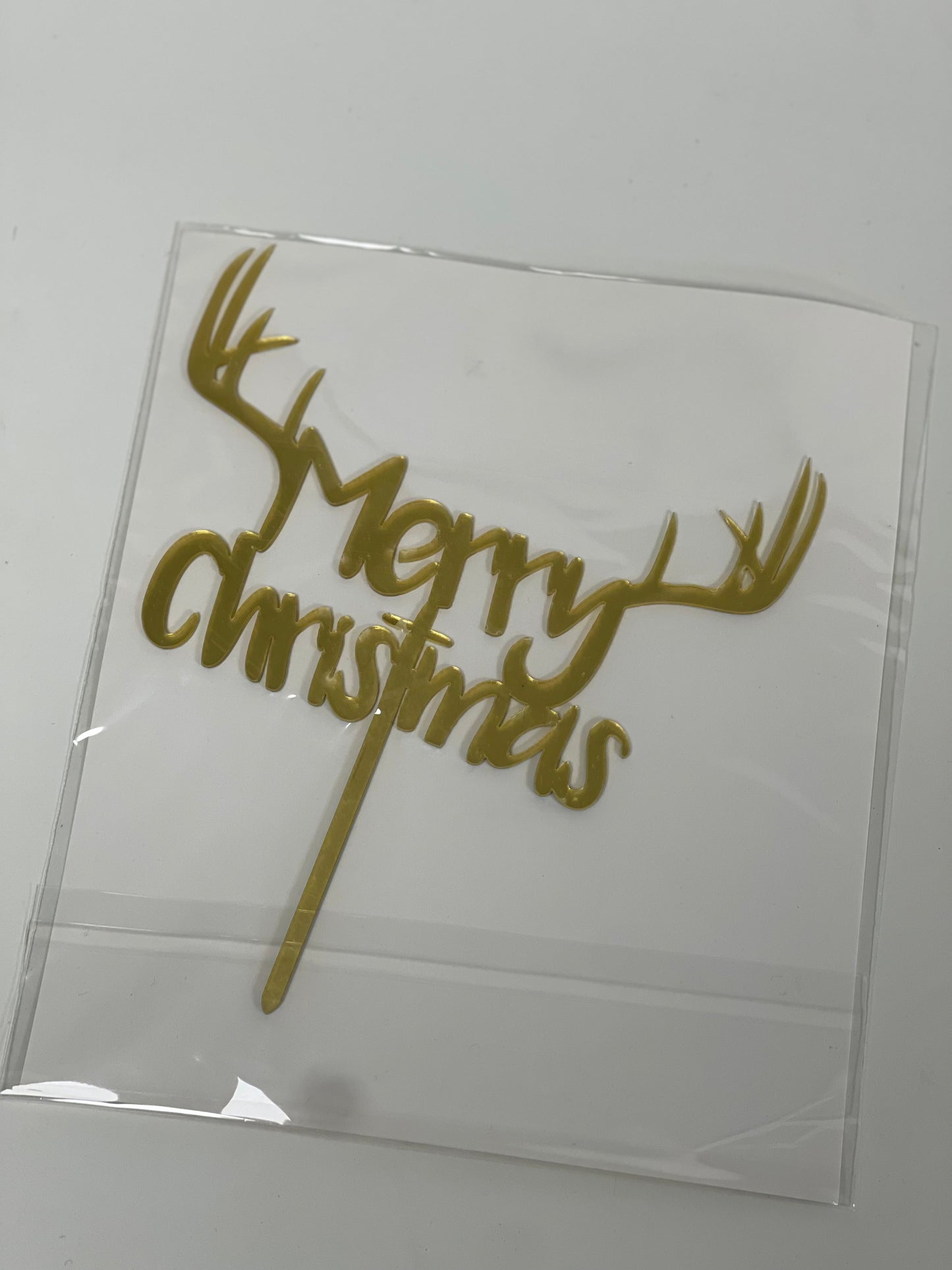 Gold merry Christmas cake topper