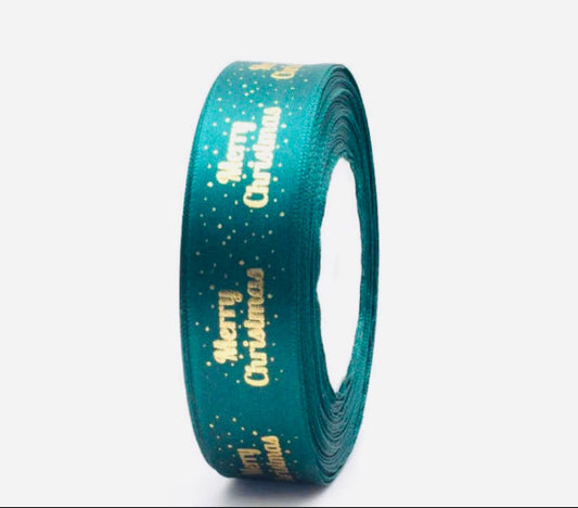 Green 'Merry Christmas' ribbons