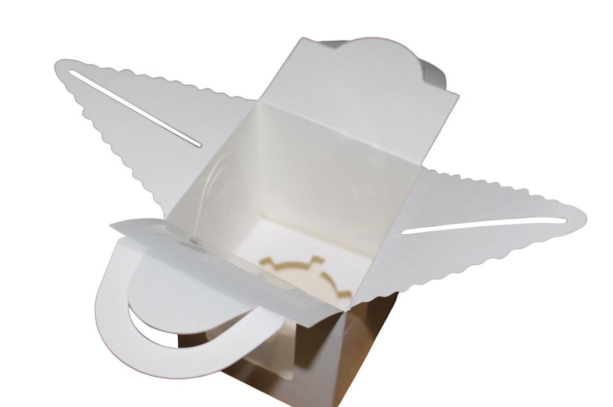 Single hold window cupcake box with handle