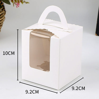 Single hold window cupcake box with handle