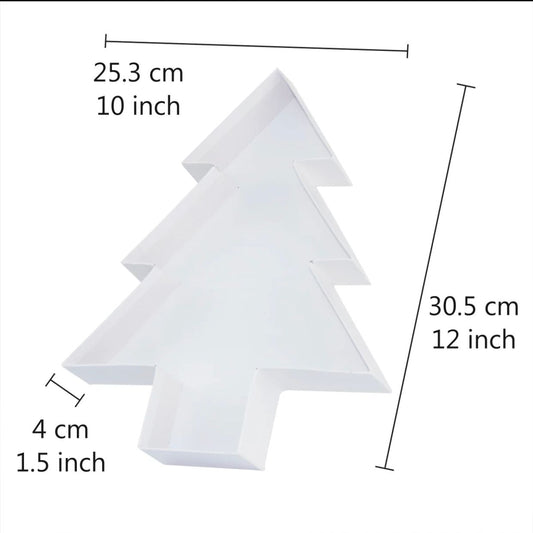 Fillable White Christmas Tree Shape Box