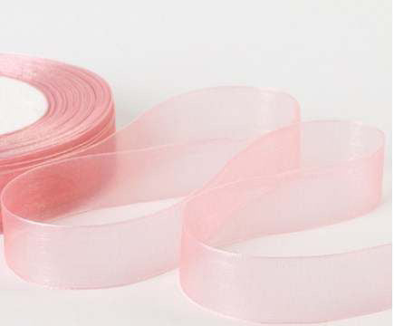 Organza Plain Pink Ribbon