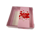 Clear Lid Box With Happy Valentines Sleeve - 15 x 15 x 3.5cm