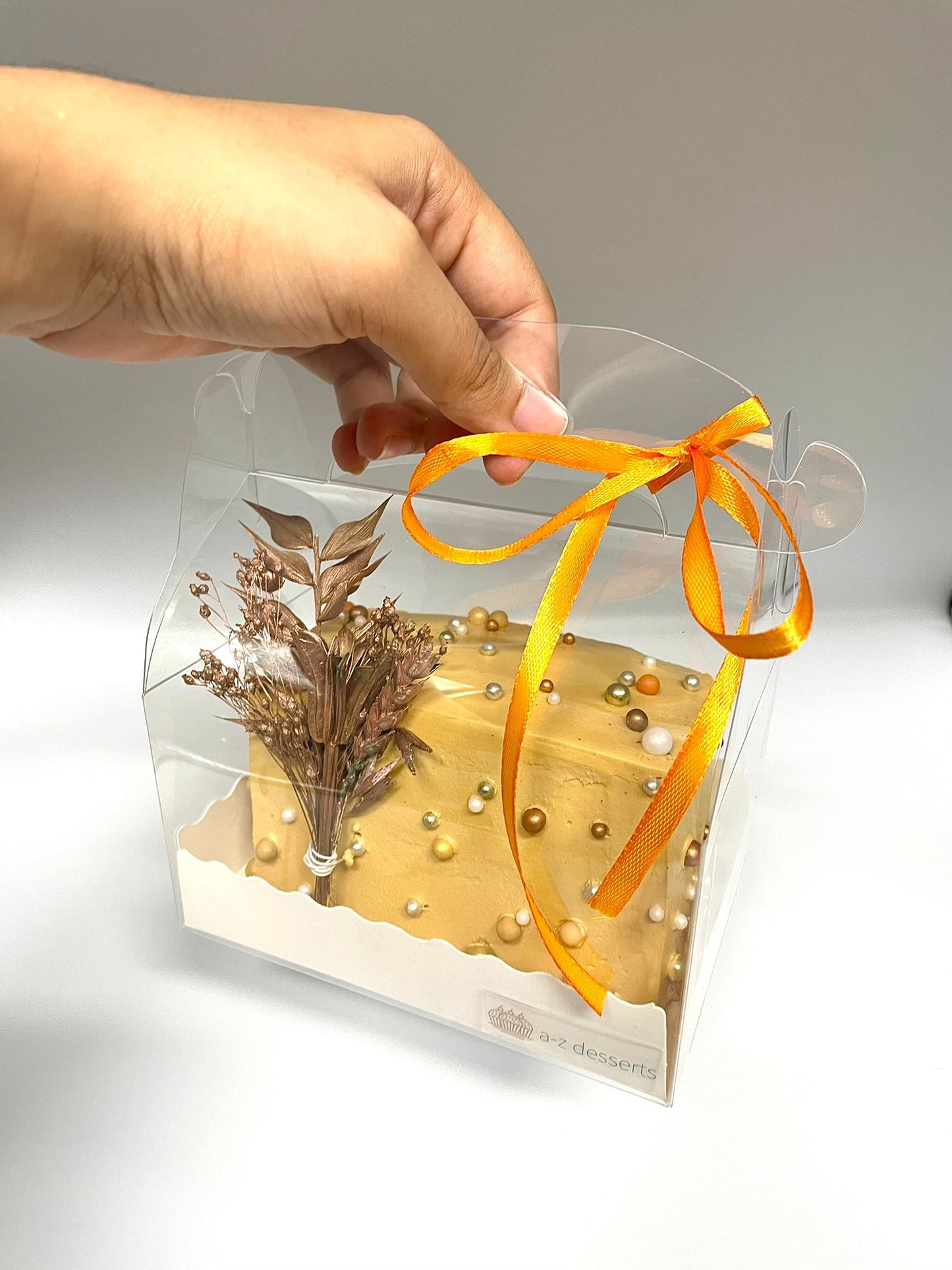 Clear Cake Box With Handle - 14x10x7.3cm